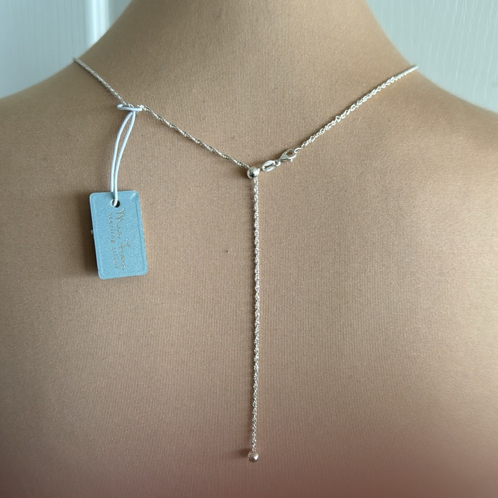 Mia Fiore Dyadema Sterling Silver 925 Twisted Adjust Necklace Up to 24" long